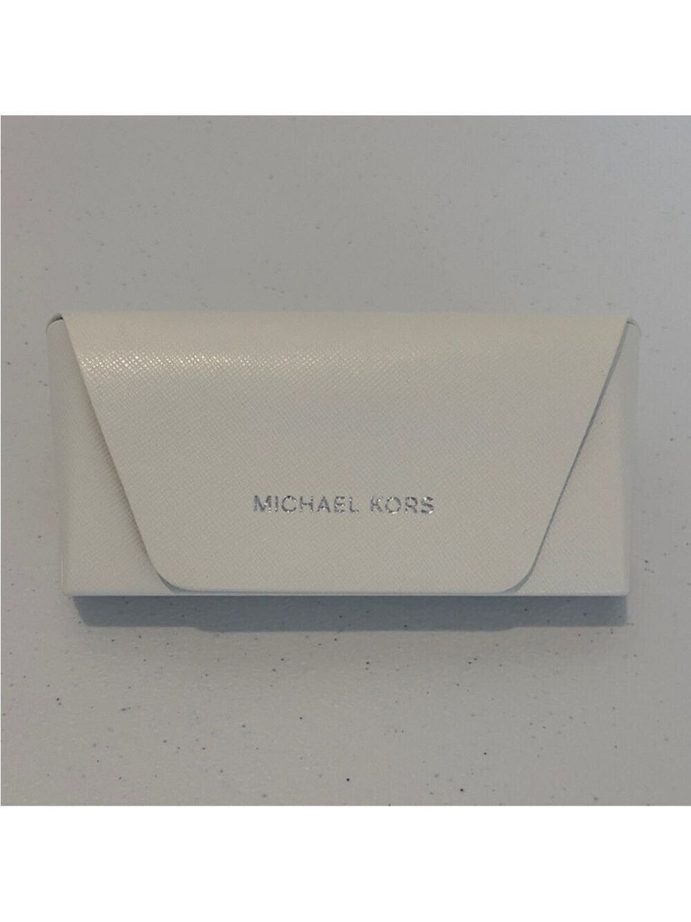 Michael Kors white eyeglass case hard shell textured sunglasses case magnetic
